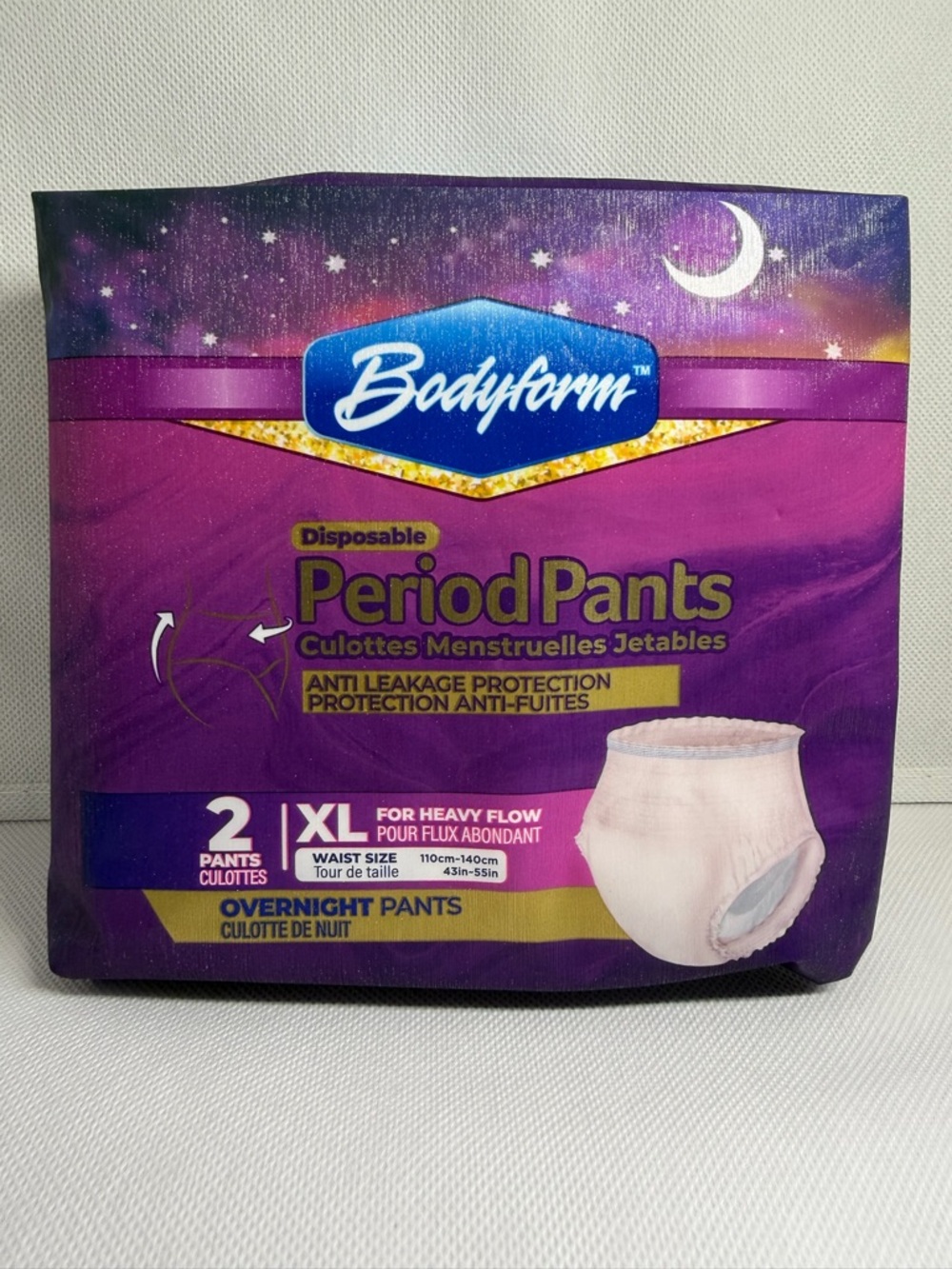 Bodyform Disposable Period Pants XL- Purple Packaging